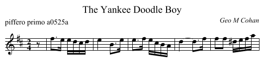 Yankee Doodle Boy, The  - staff notation