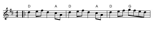 Yankee Doodle - staff notation