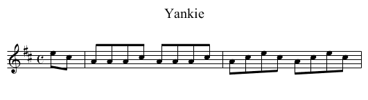 Yankie - staff notation