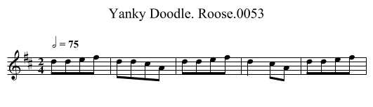 Yanky Doodle. Roose.0053 - staff notation
