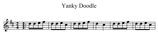 Yanky Doodle - staff notation