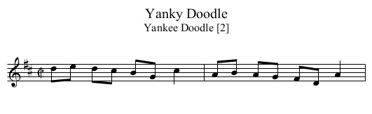 Yanky Doodle - staff notation