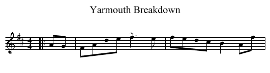 Yarmouth Breakdown - staff notation