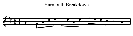 Yarmouth Breakdown - staff notation