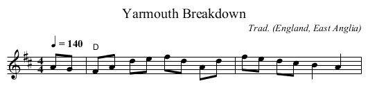 Yarmouth Breakdown - staff notation