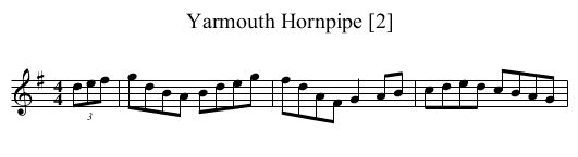 Yarmouth Hornpipe [2] - staff notation