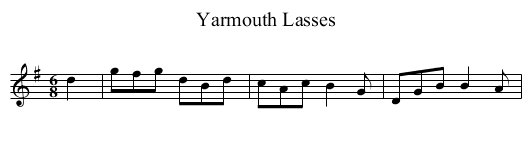 Yarmouth Lasses - staff notation