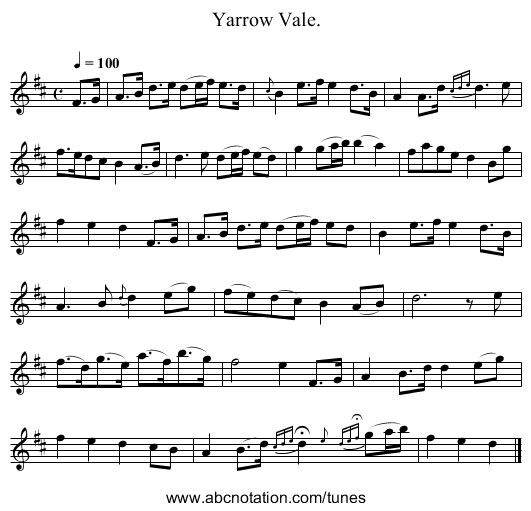 Yarrow Vale. - staff notation