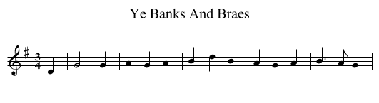 Ye Banks And Braes - staff notation