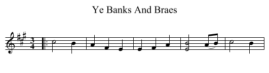 Ye Banks And Braes - staff notation