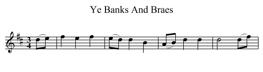 Ye Banks And Braes - staff notation