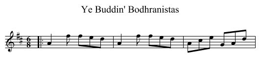 Ye Buddin' Bodhranistas - staff notation