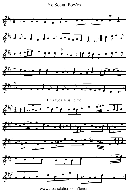 Ye Social Pow'rs - staff notation