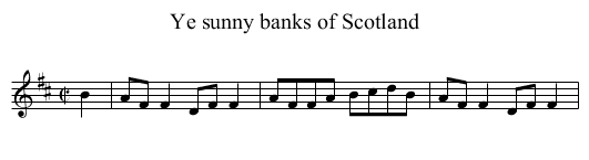 Ye sunny banks of Scotland - staff notation