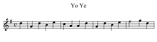 Ye, Yo - staff notation