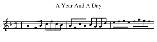 Year And A Day, A  - staff notation