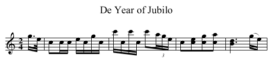Year of Jubilo, De - staff notation