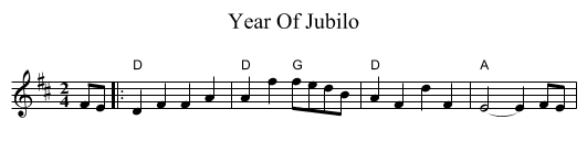 Year Of Jubilo - staff notation