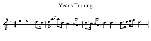 Year's Turning - staff notation