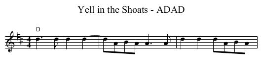 Yell in the Shoats - ADAD - staff notation