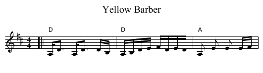 Yellow Barber - staff notation