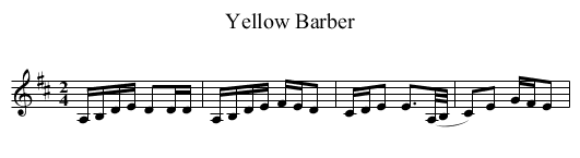 Yellow Barber - staff notation