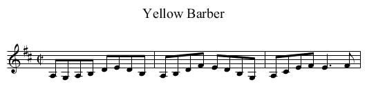 Yellow Barber - staff notation