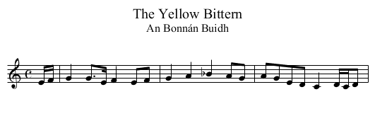 Yellow Bittern, The - staff notation