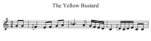 Yellow Bustard, The - staff notation