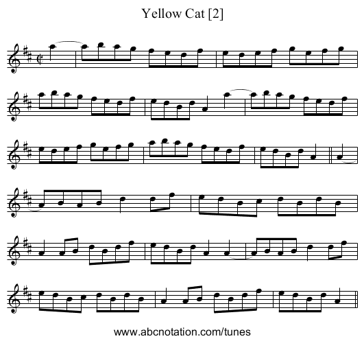 Yellow Cat [2] - staff notation