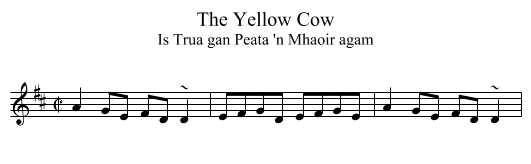 Yellow Cow, The - staff notation