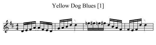 Yellow Dog Blues [1] - staff notation