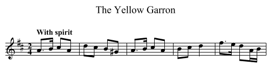 Yellow Garron, The - staff notation