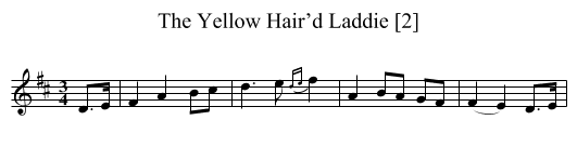 Yellow Hair’d Laddie [2], The - staff notation