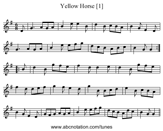 Yellow Horse [1] - staff notation