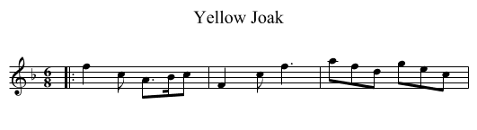 Yellow Joak - staff notation