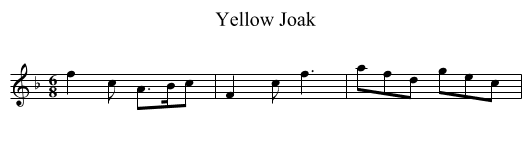 Yellow Joak - staff notation