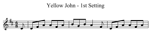 Yellow John - 1st Setting - staff notation