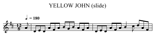 YELLOW JOHN (slide) - staff notation