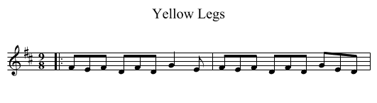 Yellow Legs - staff notation