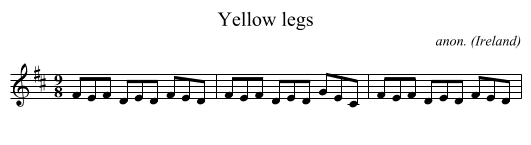 Yellow legs - staff notation