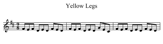 Yellow Legs - staff notation