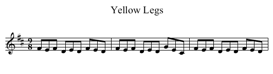 Yellow Legs - staff notation
