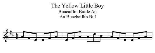 Yellow Little Boy, The - staff notation