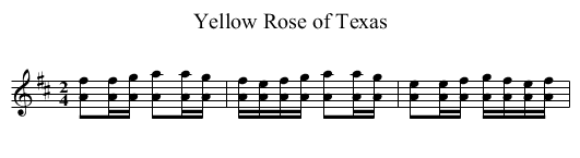 Yellow Rose of Texas - staff notation
