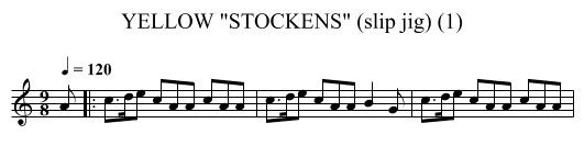 YELLOW STOCKENS (slip jig) (1) - staff notation