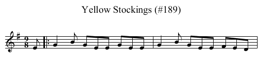 Yellow Stockings (#189) - staff notation