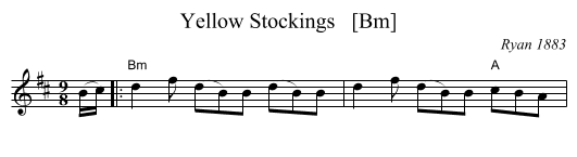 Yellow Stockings   [Bm] - staff notation