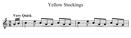 Yellow Stockings - staff notation