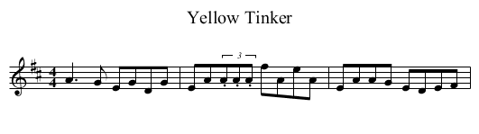 Yellow Tinker - staff notation